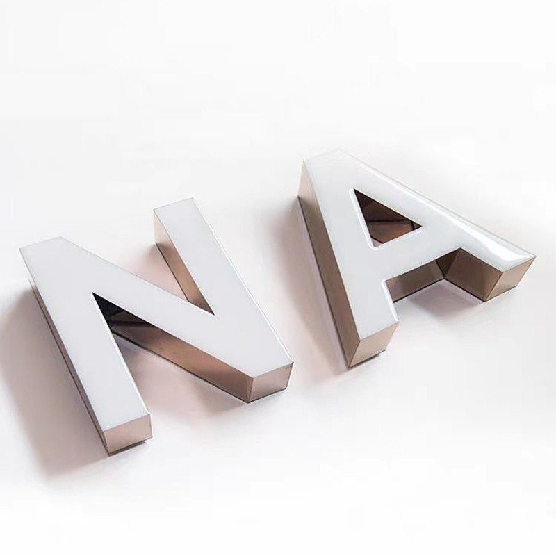 Outdoor Led Backlit logo 3d custom led sign for business Stainless Steel Store front Sign Board 3d led Light letter