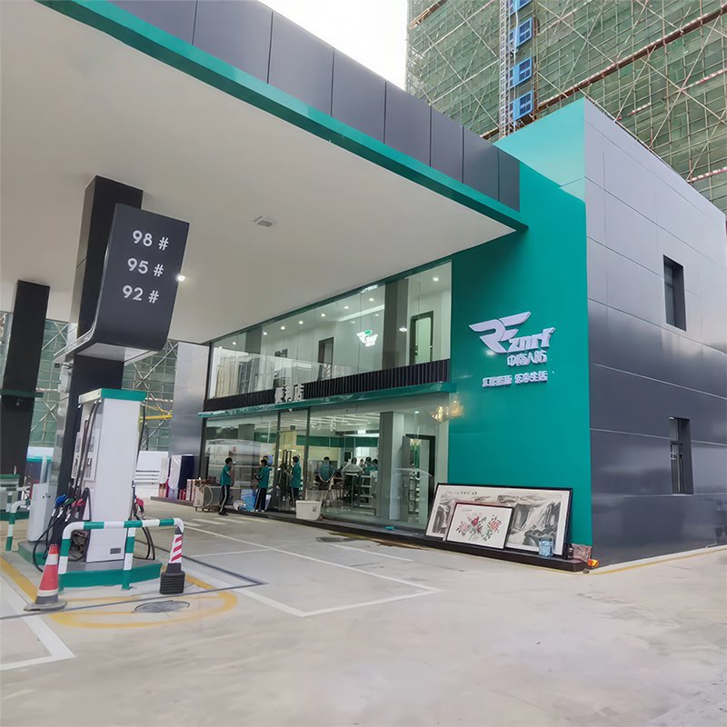 Customize Gas Station Stainless Steel Petrol Station Roof Space Frame Steel Gas Station Canopy Structure