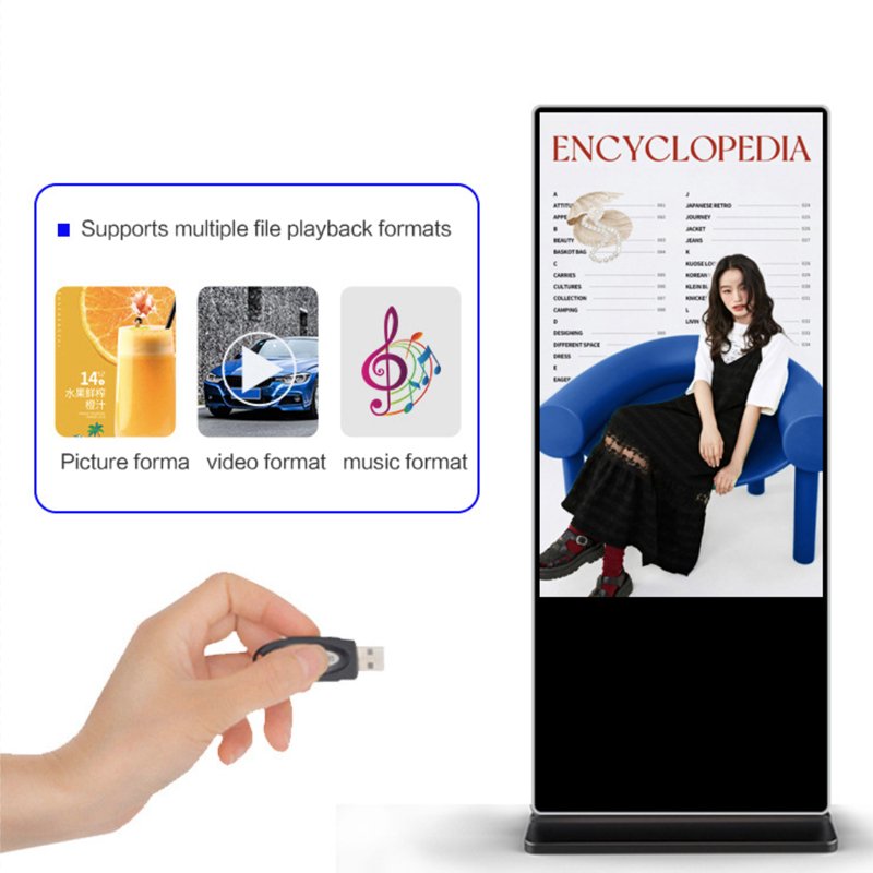 Full Color Lcd Advertising Screen Kiosk Restaurant Digital Signage Totem Floor Stand Lcd Advertising Screen