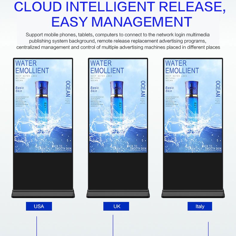 Full Color Lcd Advertising Screen Kiosk Restaurant Digital Signage Totem Floor Stand Lcd Advertising Screen