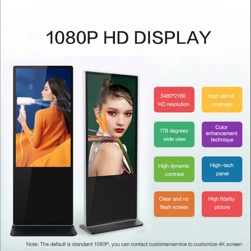 Full Color Lcd Advertising Screen Kiosk Restaurant Digital Signage Totem Floor Stand Lcd Advertising Screen
