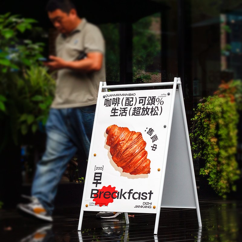 Iron racks printed poster boards Double-sided windproof outdoor advertising display boards Outdoor Heavy Duty Metal billboard