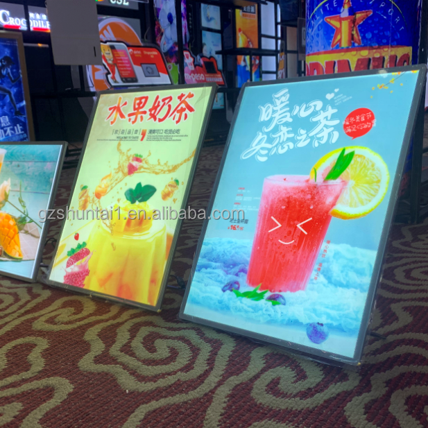 Slim Led Light Poster Advertising Light Box For Restaurant Cinema Marketing Products Led Poster Frame Led Slim Light Box