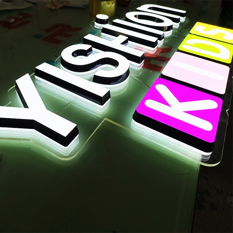 Company 3d logo sign backlit channel letters led sign custom light up letters 3d signboard led signs for business