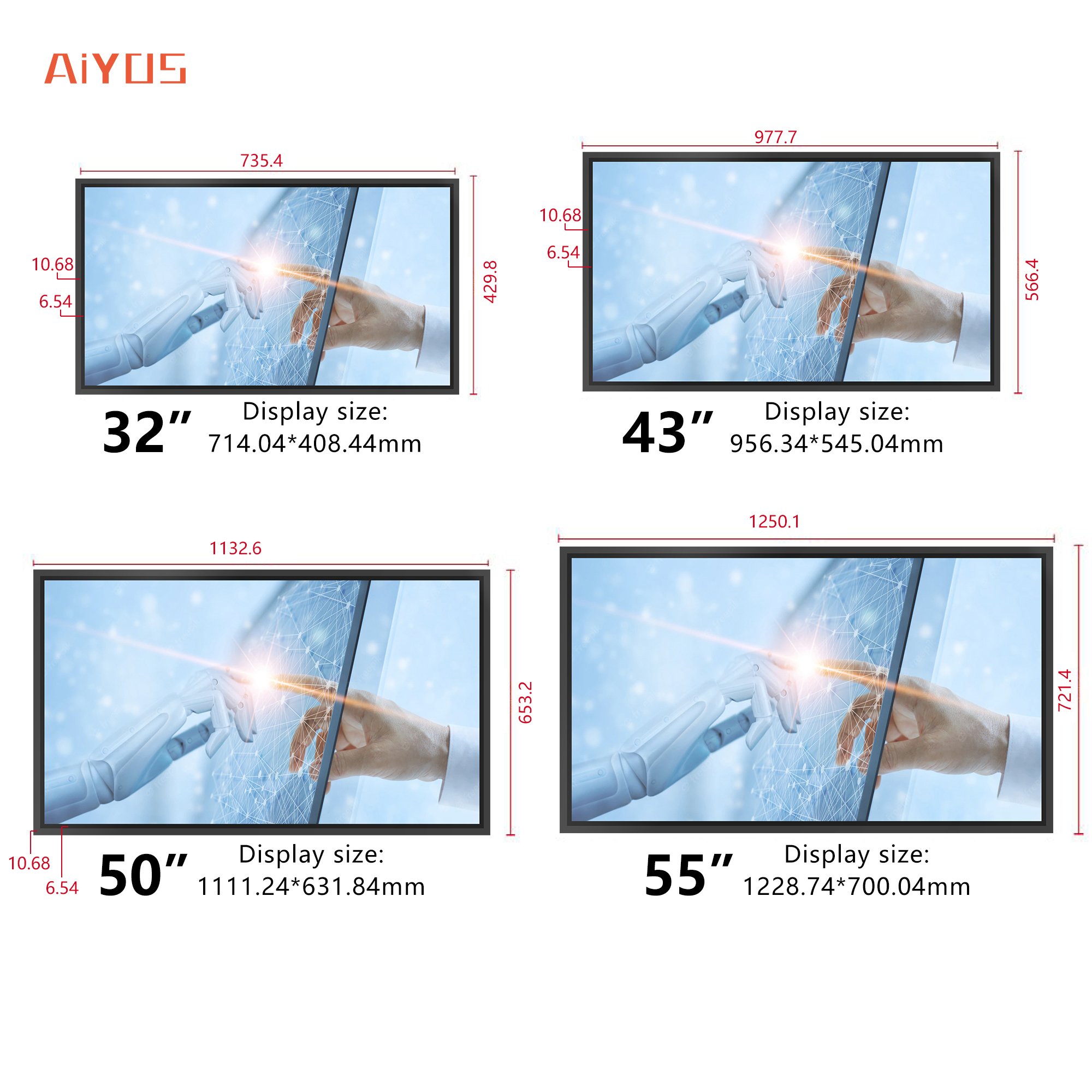 43 49 55 inch Wall mounted digital signage menu board LCD split screen display advertising indoor for Fast Food Restaurant
