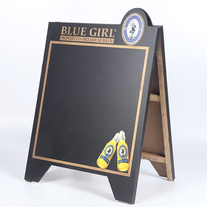 Custom Wooden Sidewalk Chalkboard Sign Magnetic Folding A Frame Chalkboard Freestanding Advertising Blackboard