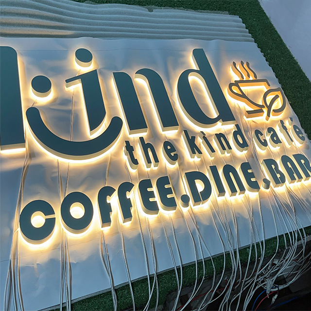 Custom led sign logo outdoor 3D store front led letter open sign outdoor channel letter led sign for business logo metal signage