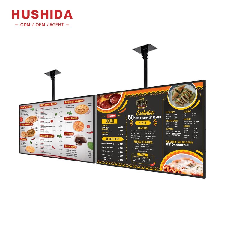 32"43"55"Super thin LCD split screen advertising display digital menu board restaurant menu display screen