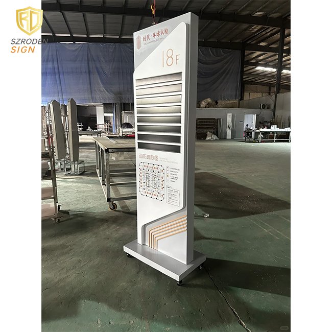 Customized Outdoor Hospital Clinic Totem Stainless Steel Building Wayfinding Directional Pylon Sign Standing Pillar Sign Board