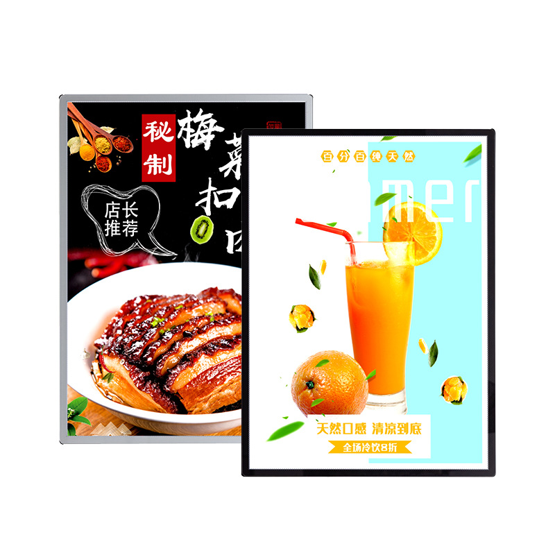 Wall mounted ultra slim LED light box fast food restaurant cafe shop advertising board led menu