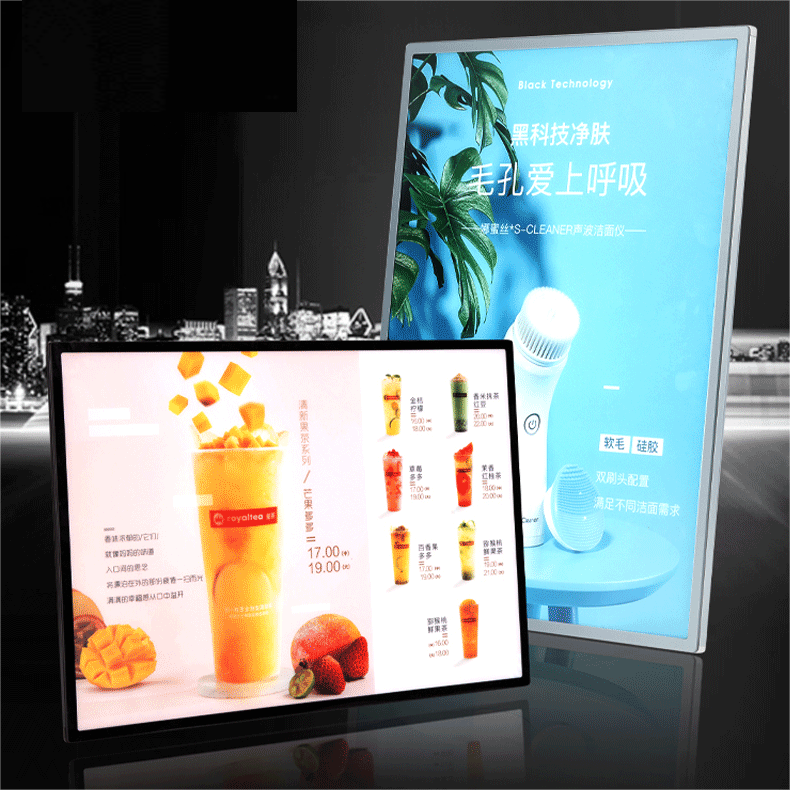 Wall mounted ultra slim LED light box fast food restaurant cafe shop advertising board led menu