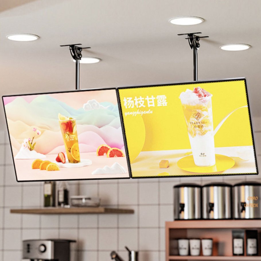 Fast Food LED lightbox Aluminum Frame Menu Board Hanging Restaurant Shop Advertising led light box display