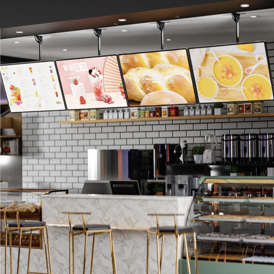 Fast Food LED lightbox Aluminum Frame Menu Board Hanging Restaurant Shop Advertising led light box display