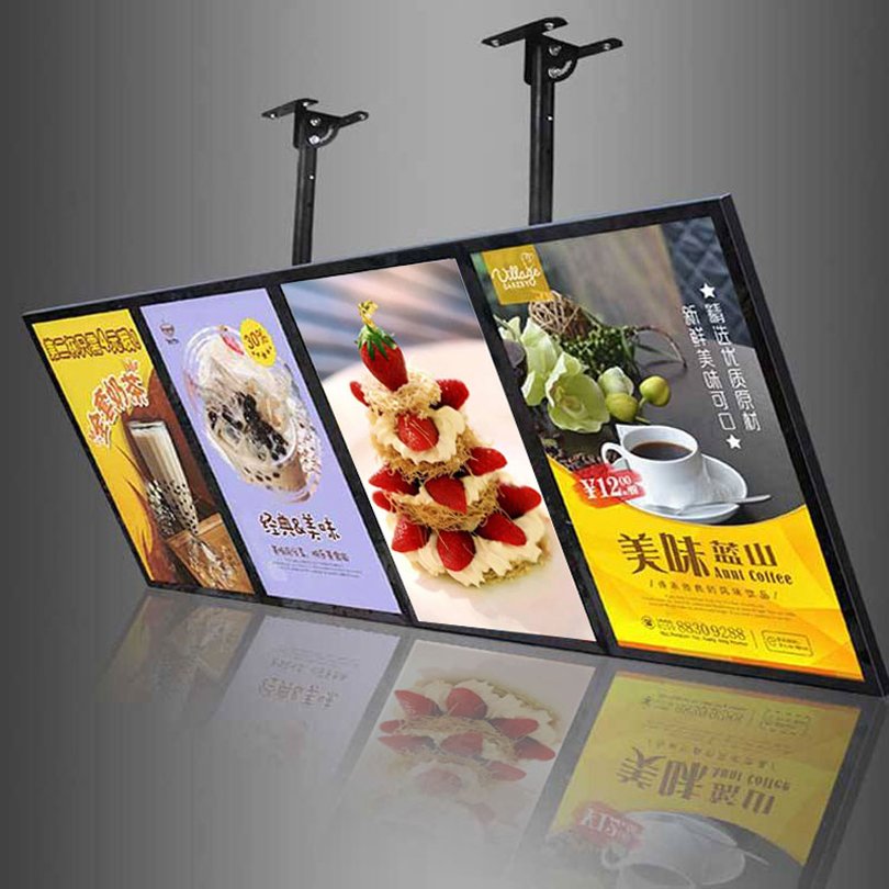 Fast Food LED lightbox Aluminum Frame Menu Board Hanging Restaurant Shop Advertising led light box display