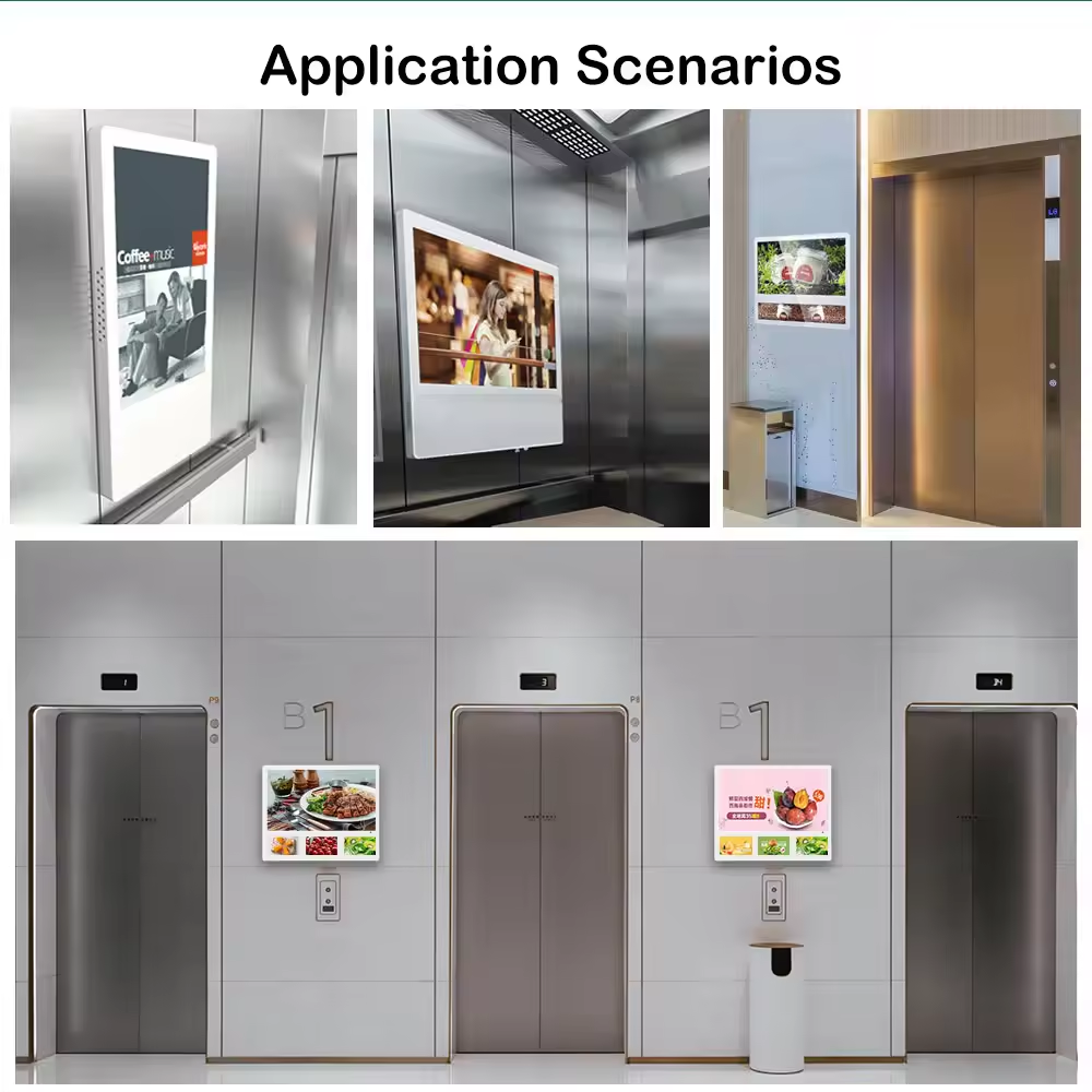 18.5 inch Dual Display Double Screen Elevator LCD Advertising Display Screen Smart TV Lift Monitor Indoor Carpark Digital Player