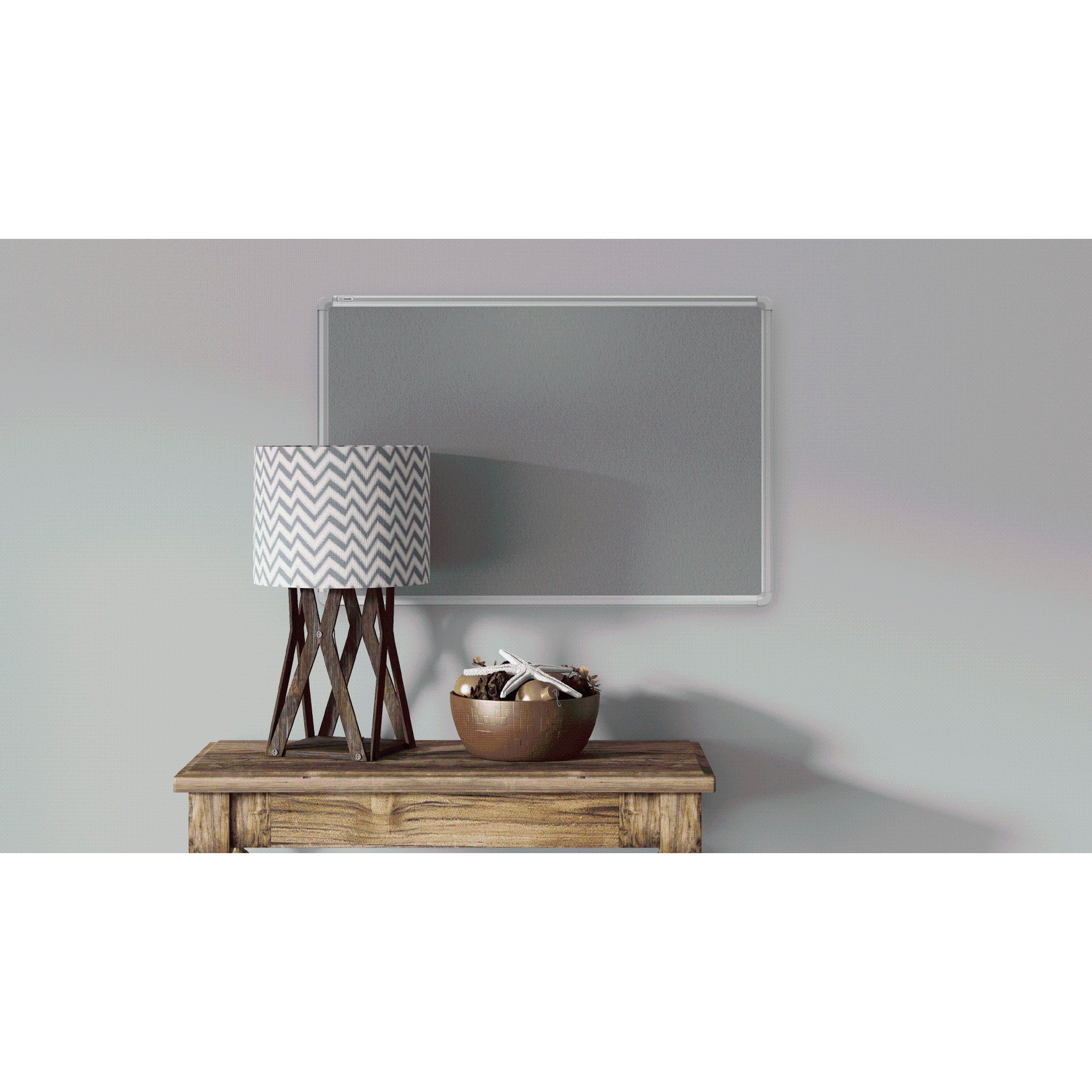 Felt notice board aluminium frame 120x90 cm GRAY