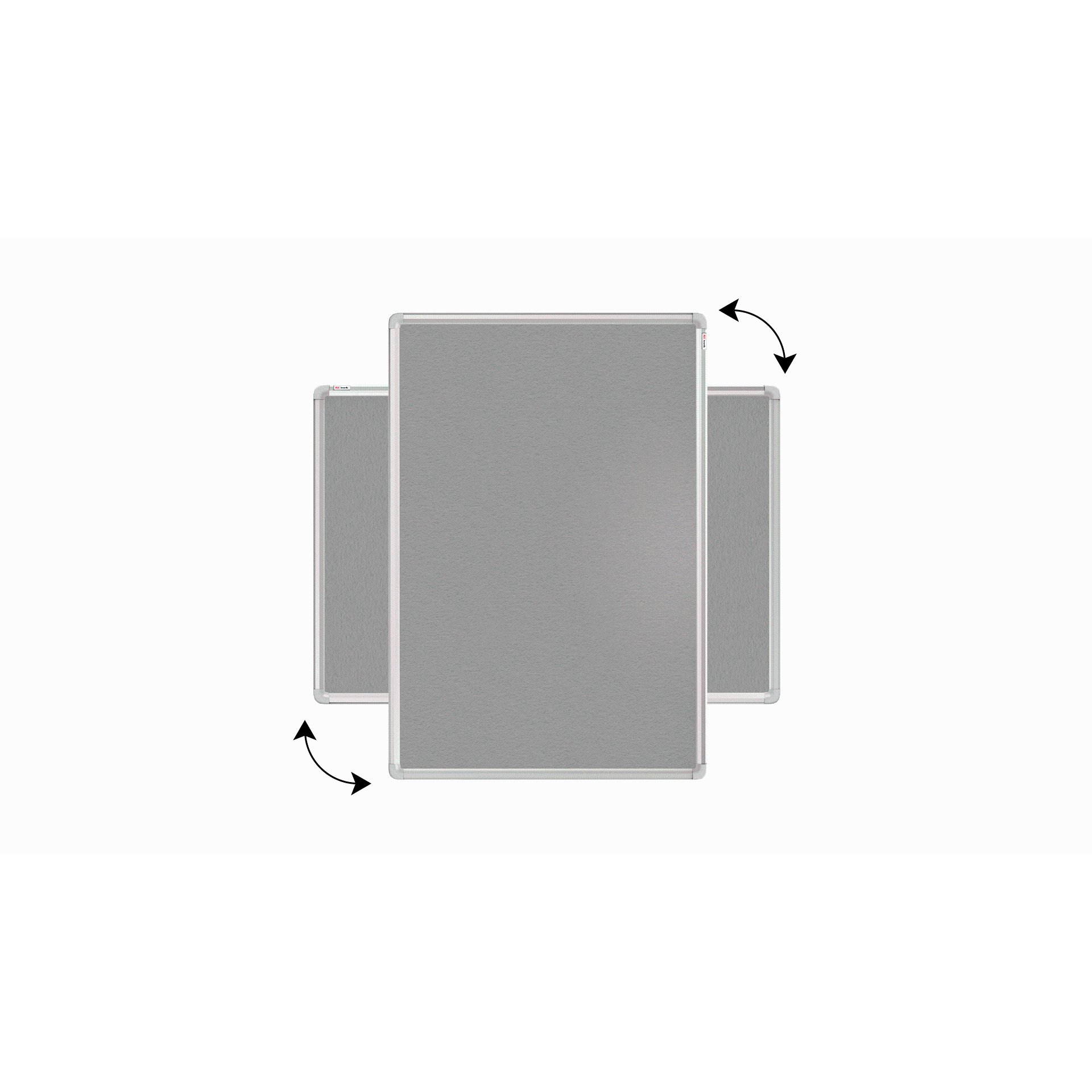 Felt notice board aluminium frame 120x90 cm GRAY