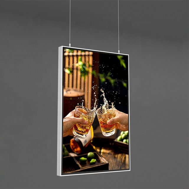 Custom Hanging Type Picture Led Double Sides Menu Board Snap Frame Advertising Led Ultra Thin Light Box