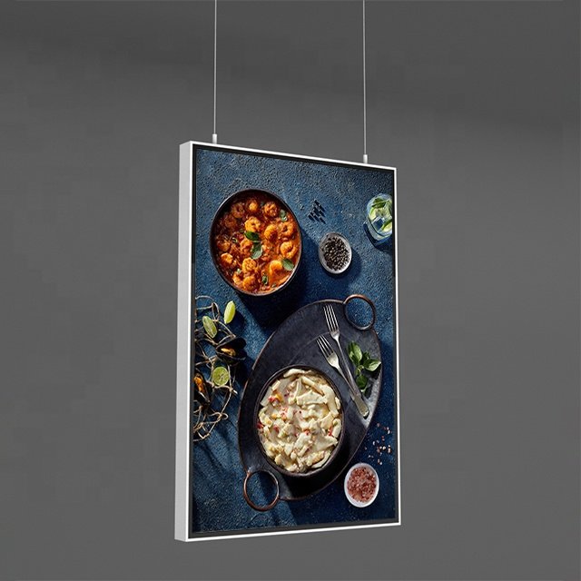 Custom Hanging Type Picture Led Double Sides Menu Board Snap Frame Advertising Led Ultra Thin Light Box
