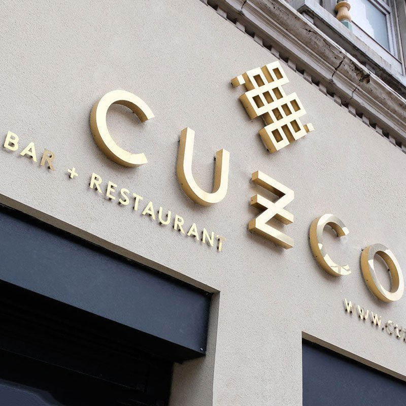 Custom Outdoor Hotel Signage Design Brushed Stainless Steel Commercial Letter Signs Solid Metal Letter Mall Hotel Signs