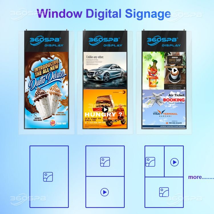 360SPB IWD43BD 43'' Glass Double-sided Indoor Digital Signage Screen Android Advertising Board Smart Interactive Signage Mall