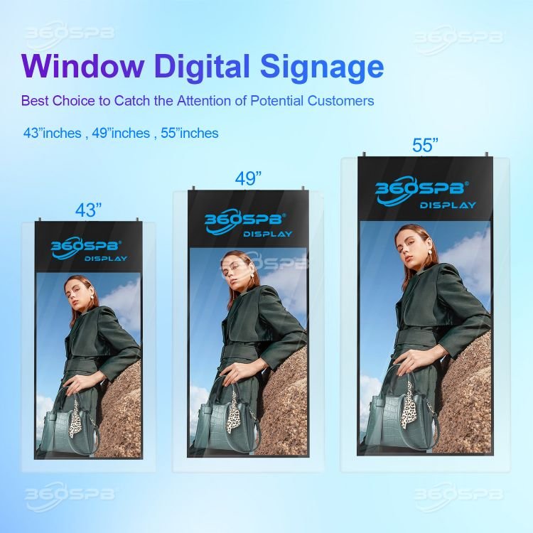 360SPB IWD43BD 43'' Glass Double-sided Indoor Digital Signage Screen Android Advertising Board Smart Interactive Signage Mall