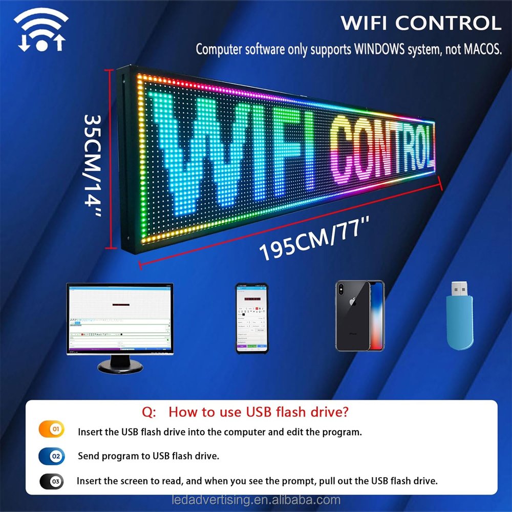 USA Outdoor P10 full Colours Advertising rgb Billboard led Text display board mobile phone LED programmable scrolling sign