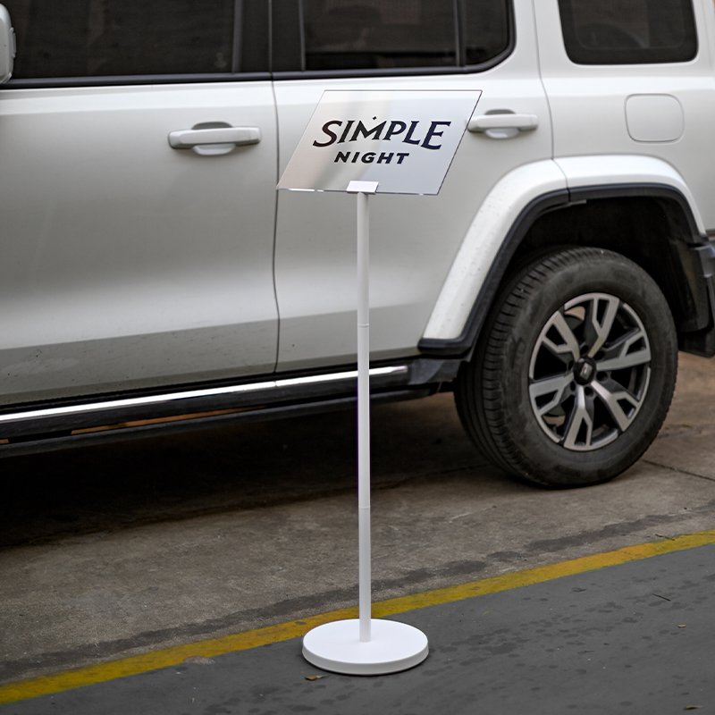 Customised creative welcome sign, metal bracket, acrylic panel, hotel restaurant entrance signage
