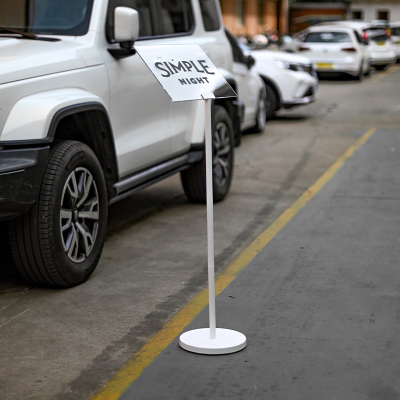 Customised creative welcome sign, metal bracket, acrylic panel, hotel restaurant entrance signage
