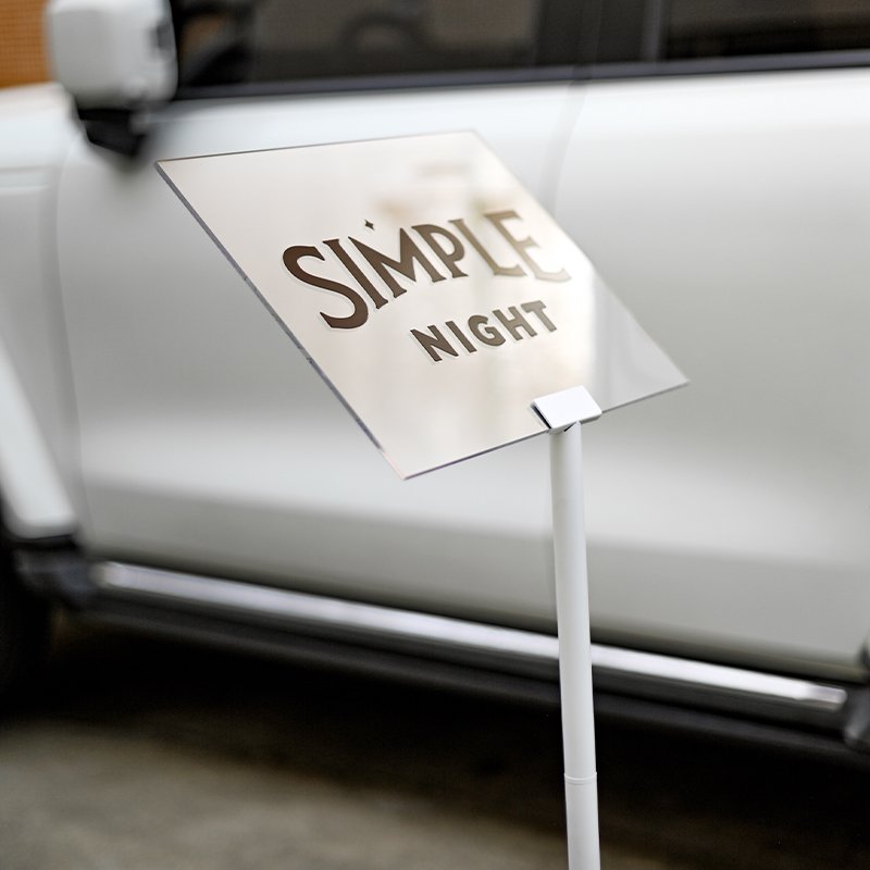 Customised creative welcome sign, metal bracket, acrylic panel, hotel restaurant entrance signage