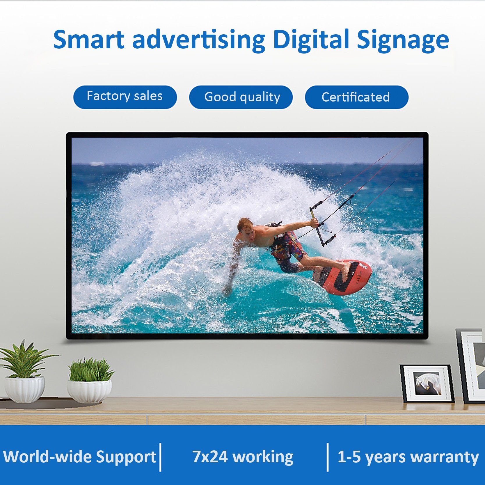 2024 Hot Selling 43 Inch Wall Mounted Digital Signage Player LCD smart board for exthanbition