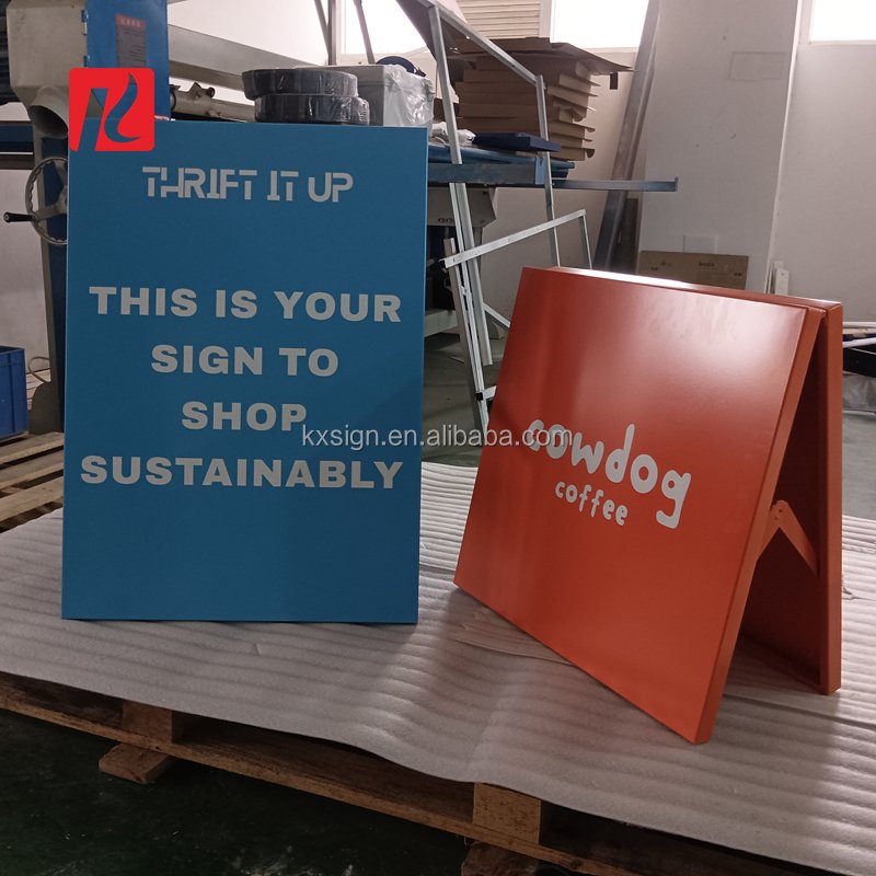 Kexian Custom Foldable A-shaped Double-sided A Frame Pavement Sidewalk Signs Stand Up Outdoor Advertising Boards