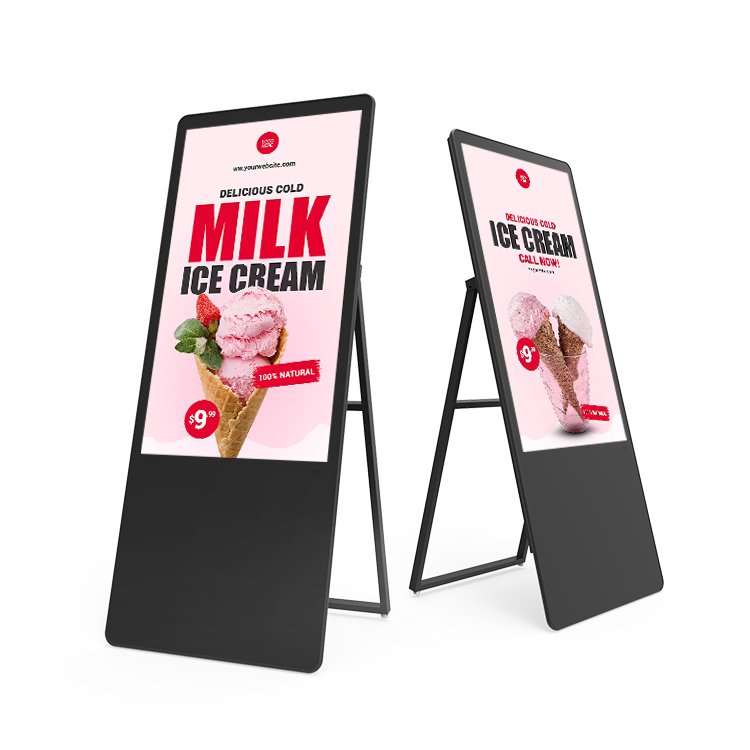 43 inch portable digital poster lcd smart indoor advertising player screen display board digital signage with wifi