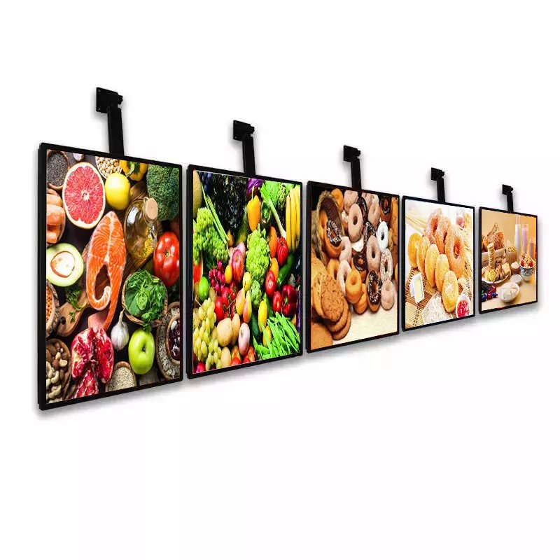 Pizza shop restaurant menu super thin LED light box signage Ceiling Hanging UV printed poster advertising billboard