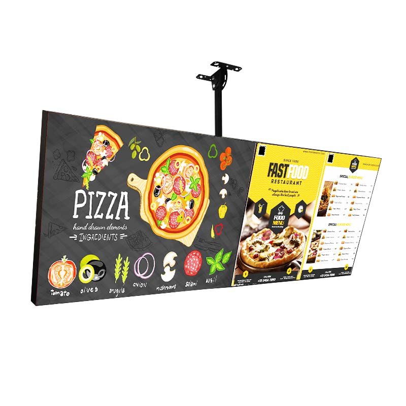 Pizza shop restaurant menu super thin LED light box signage Ceiling Hanging UV printed poster advertising billboard