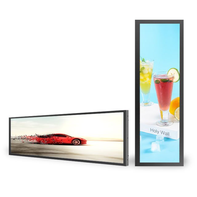 ultra TFT stretched Bar type LED advertising player stretched lcd bar display screen with computer for shop