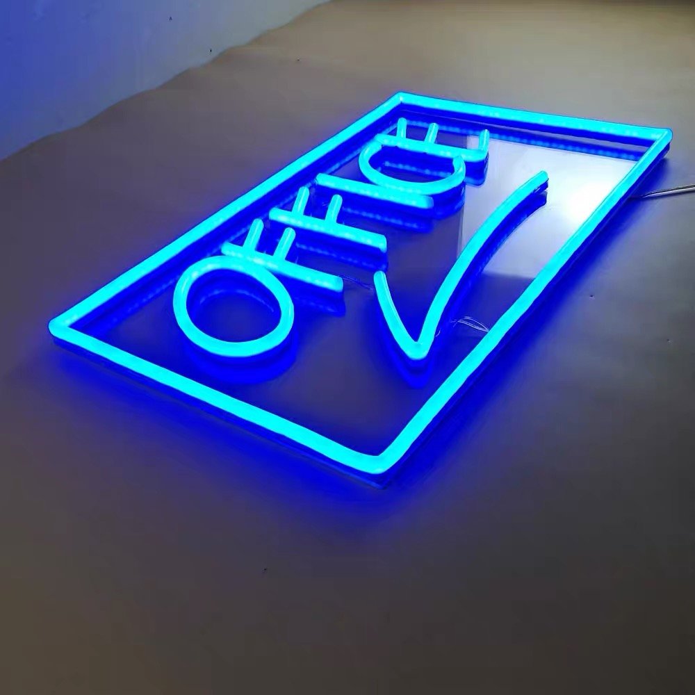 3D Neon Logo Brand Sign in Letter Style Indoor/Outdoor PVC LED Light Advertising Board for Hospitals Birthday Decorations