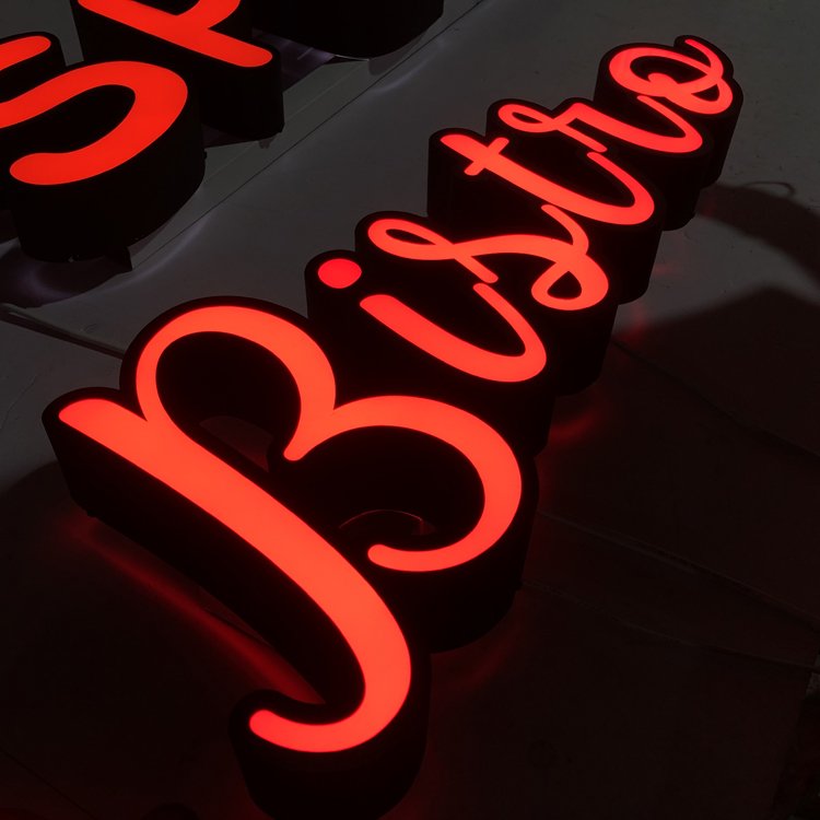 Outdoor Stainless Steel 3d logo Sign Board 3d channel Lighted Logo Signboard Led Frontlit Letter custom led sign for business