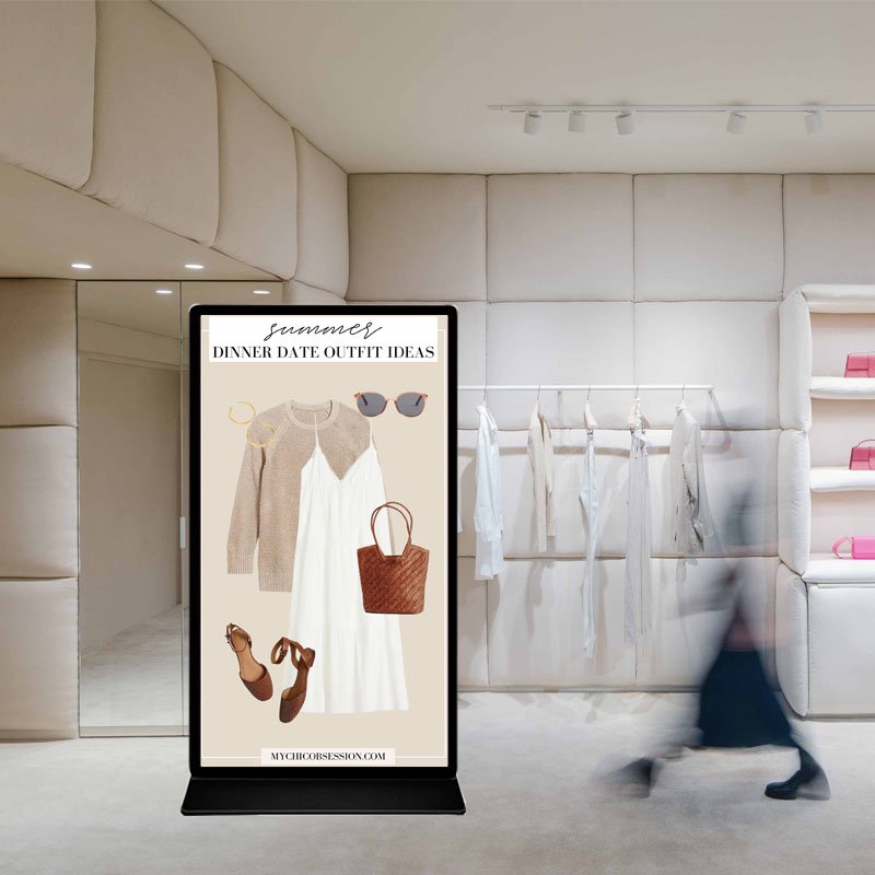 Teasung floor Stand display 75inchLcd Advertising Totem Cms Software kiosk touch screen digital signage internet advertising