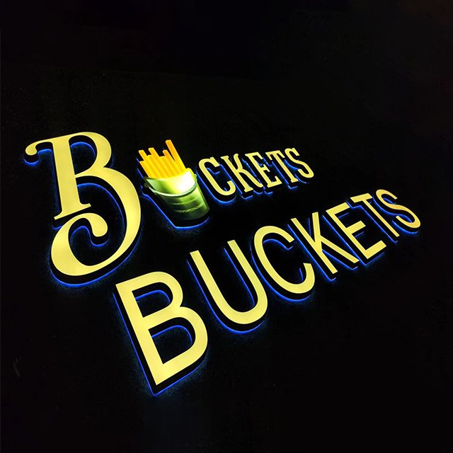 Business logo sign outdoor custom stainless steel signboard led letter sign indoor 3d acrylic back light led sign for business