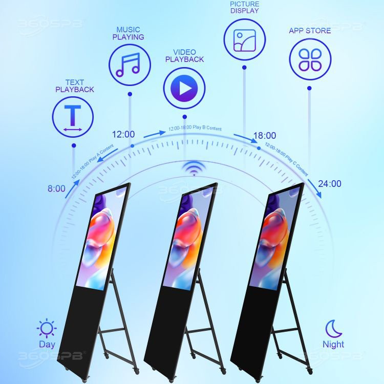 360SPB IPI49A 49 Inch LCD Indoor advertising Screen Digital Billboard Indoor advertising With Wheels