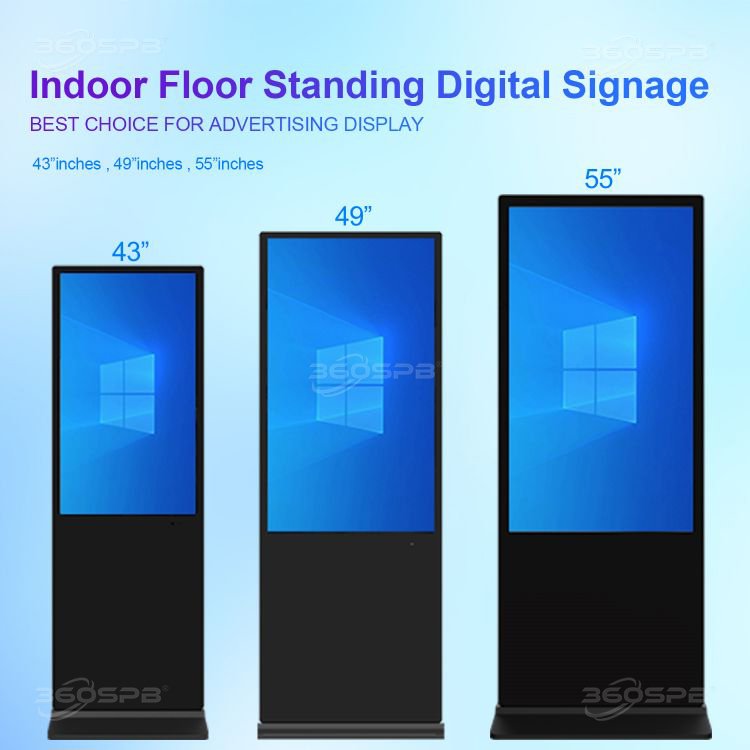 360SPB IPI49A 49 Inch LCD Indoor advertising Screen Digital Billboard Indoor advertising With Wheels