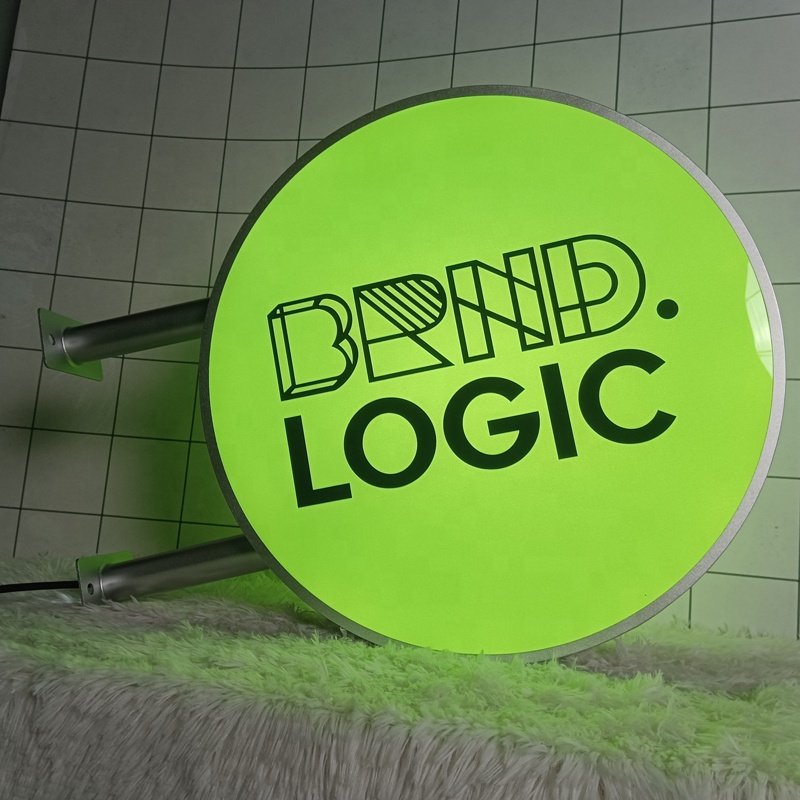 Factory Wholesale Custom Round Outdoor Acrylic Light Box Sign Double Sided Advertising LED Light Boxes