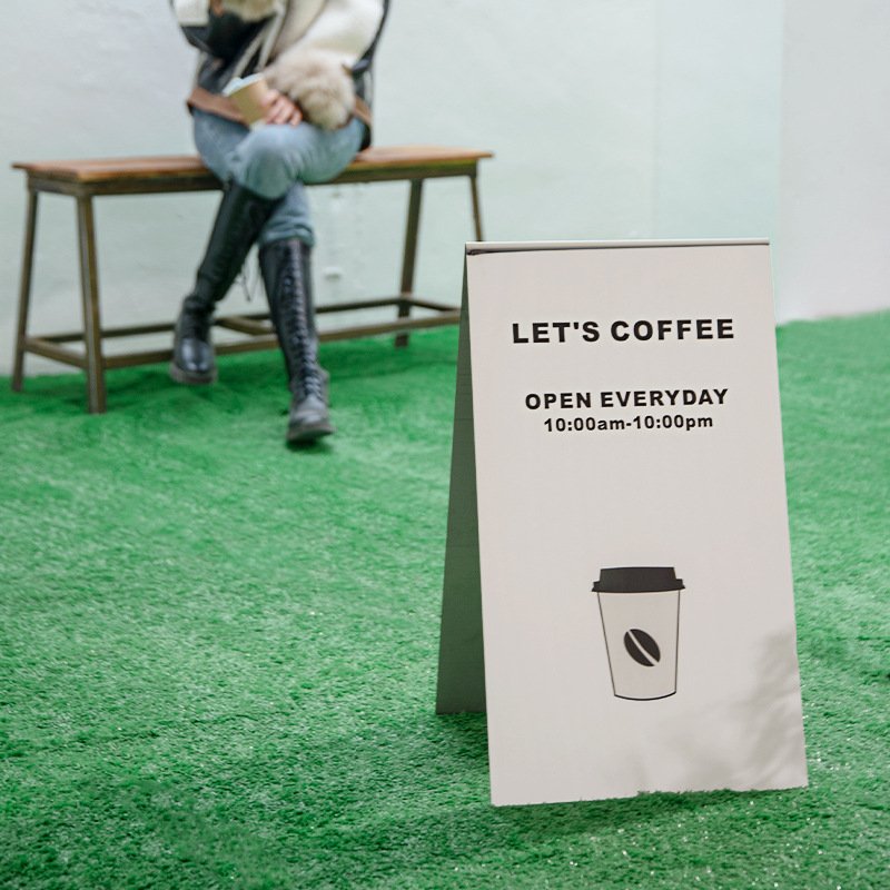 Floor standing billboard mirror stainless steel display board coffee shop outdoor entrance standing sign