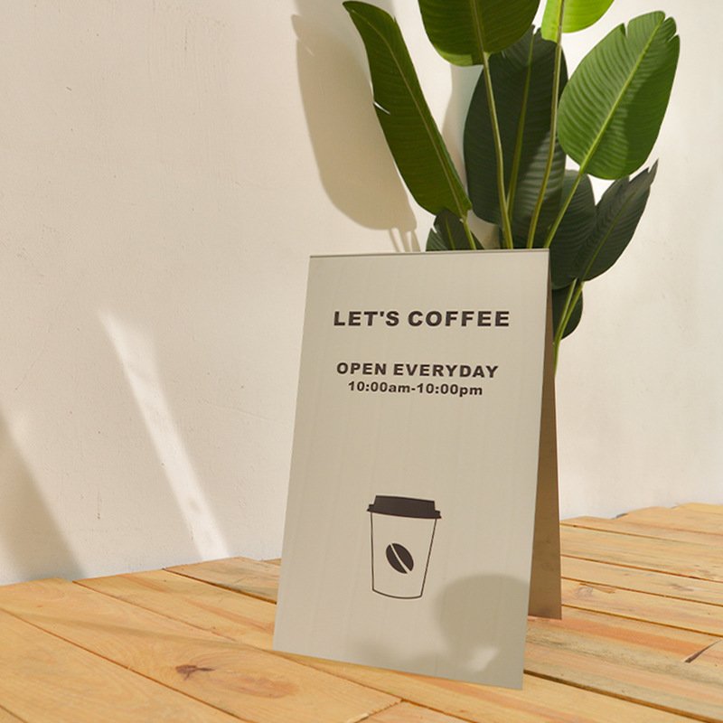 Floor standing billboard mirror stainless steel display board coffee shop outdoor entrance standing sign