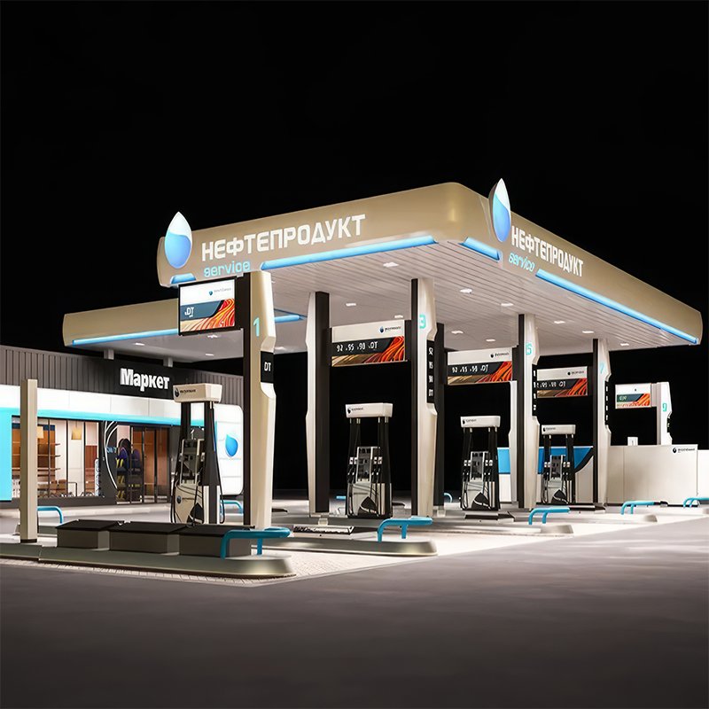Petrol Station Equipment Advertising Outdoor Custom Gas Station Led Luminous Advertising Pylon Sign Gasoline Station Canopy