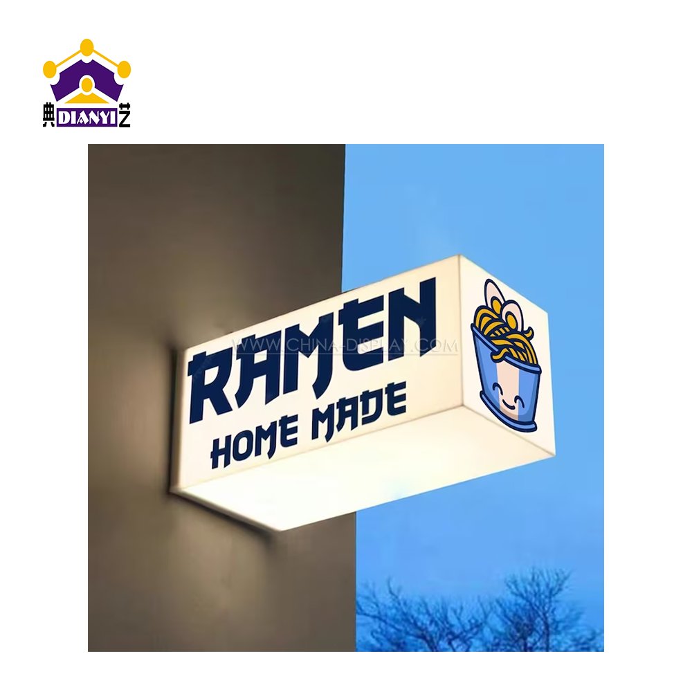 Acrylic Cube Light Box Poster Outside Shop LED Board Advertising Display