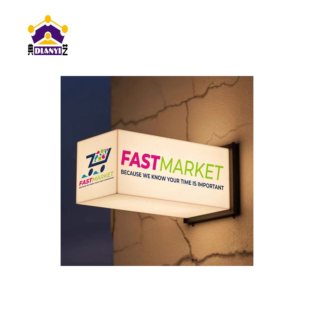Acrylic Cube Light Box Poster Outside Shop LED Board Advertising Display