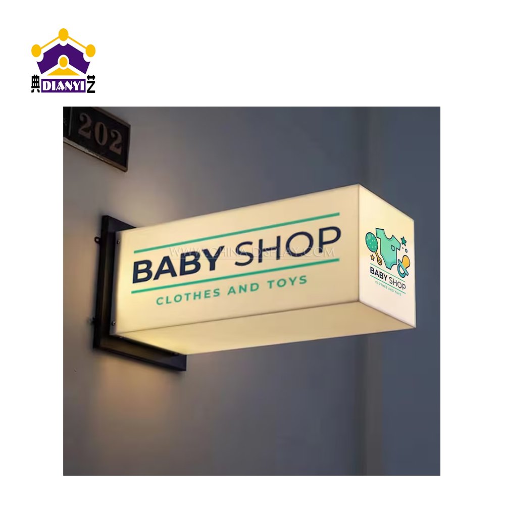 Acrylic Cube Light Box Poster Outside Shop LED Board Advertising Display