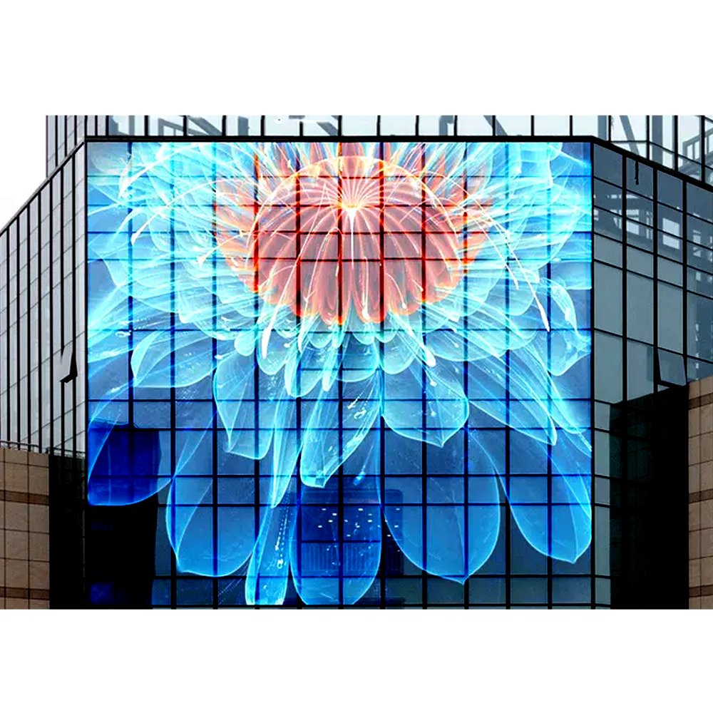 Indoor P10 hologram 3d store window advertising led wall display board transparent window 4k curve led panels screen waterproof